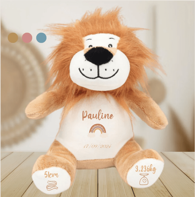 Peluche De Naissance Personnalis e Lion La Fabrique Enchant e Peluche De Naissance Personnalis e Lion La Fabrique Enchant e