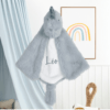 Doudou plat personnalisé Dinosaure bleu