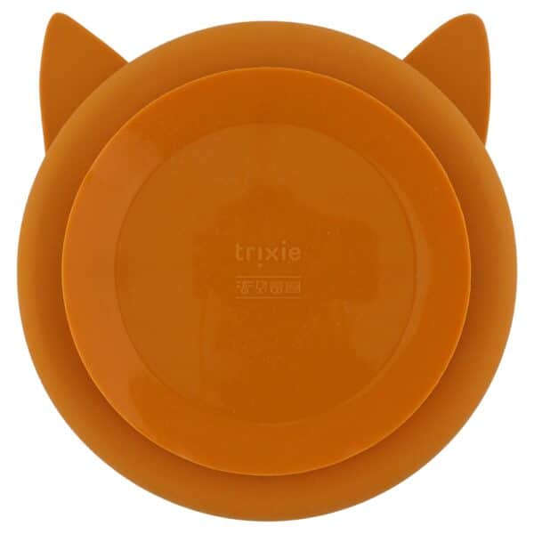 Assiette bébé en silicone avec ventouse et compartiments - M. Renard – Image 2