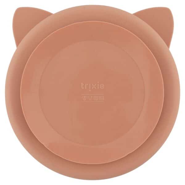 Assiette bébé en silicone avec ventouse et compartiments - Mme Chat – Image 2