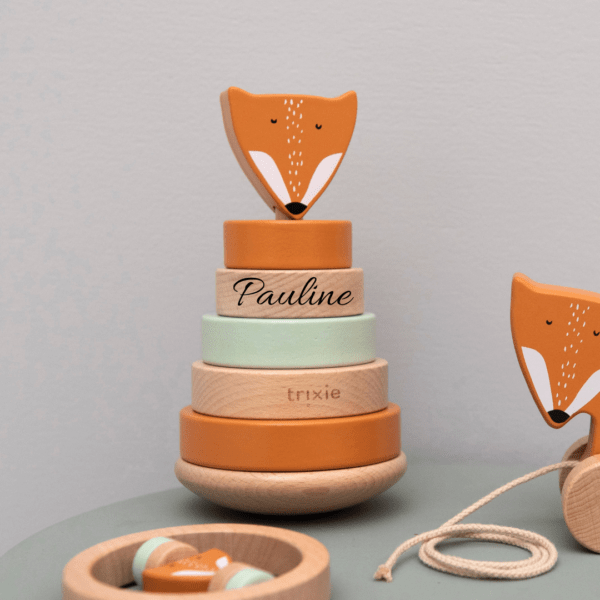 Tour cadeau naissance personnalisée anneaux à empiler - Lapin – Image 12
