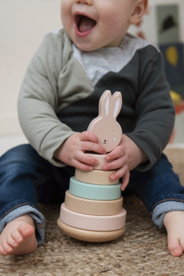 Tour à empiler personnalisée avec anneaux - Lapin – Image 9