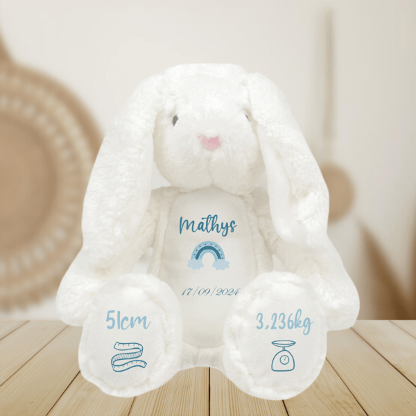 Peluche personnalisée naissance lapin