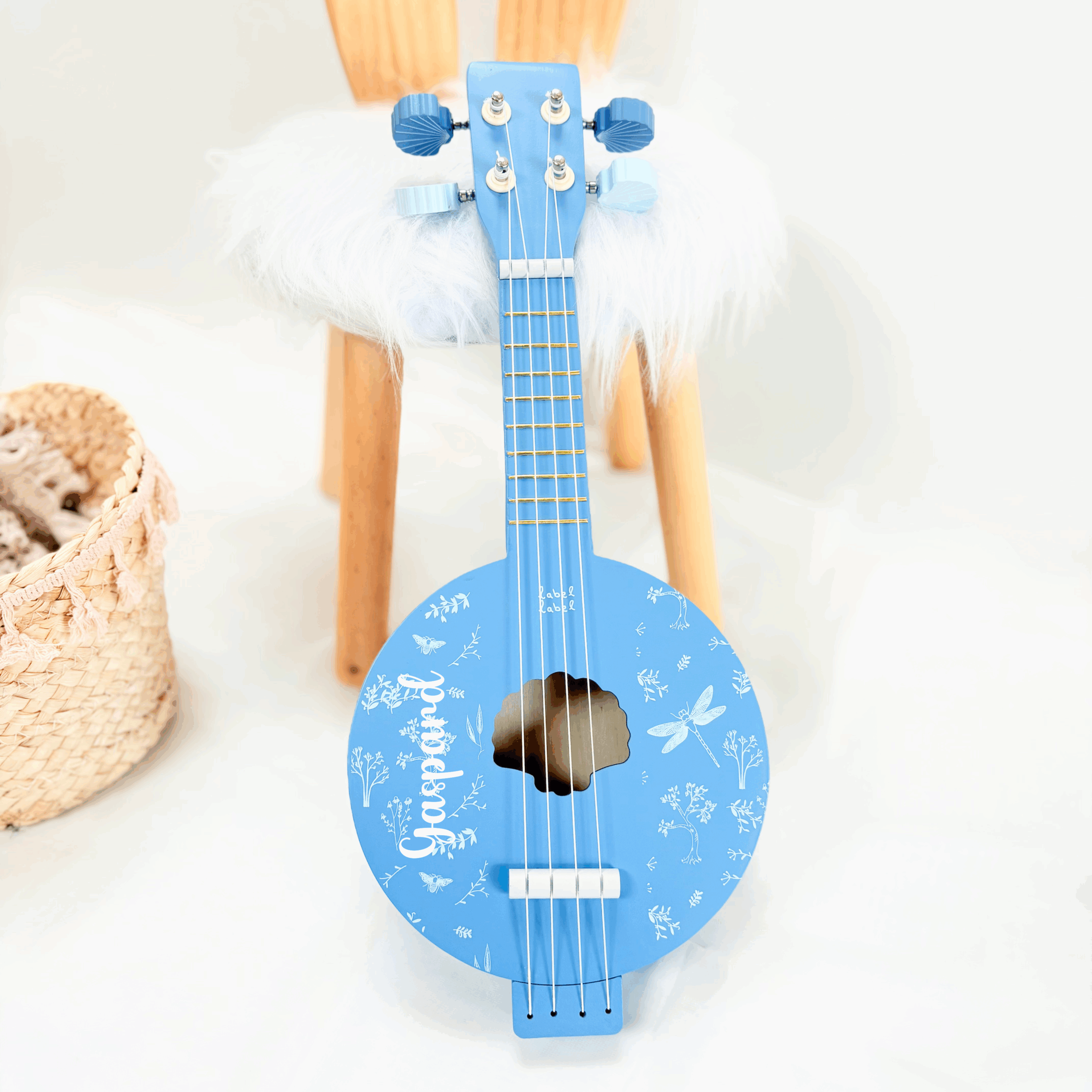 guitare bleu enfant personnalisé