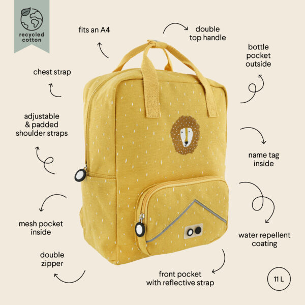 Grand Sac à Dos Personnalisé Enfant Primaire Lion – Image 2