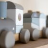 Petit train naissance personnalisé à empiler en bloc bleu – Image 5