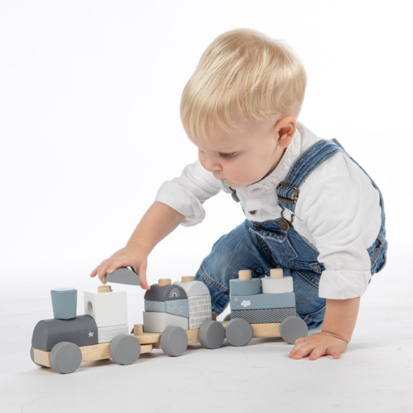 Petit train naissance personnalisé à empiler en bloc Rose – Image 11