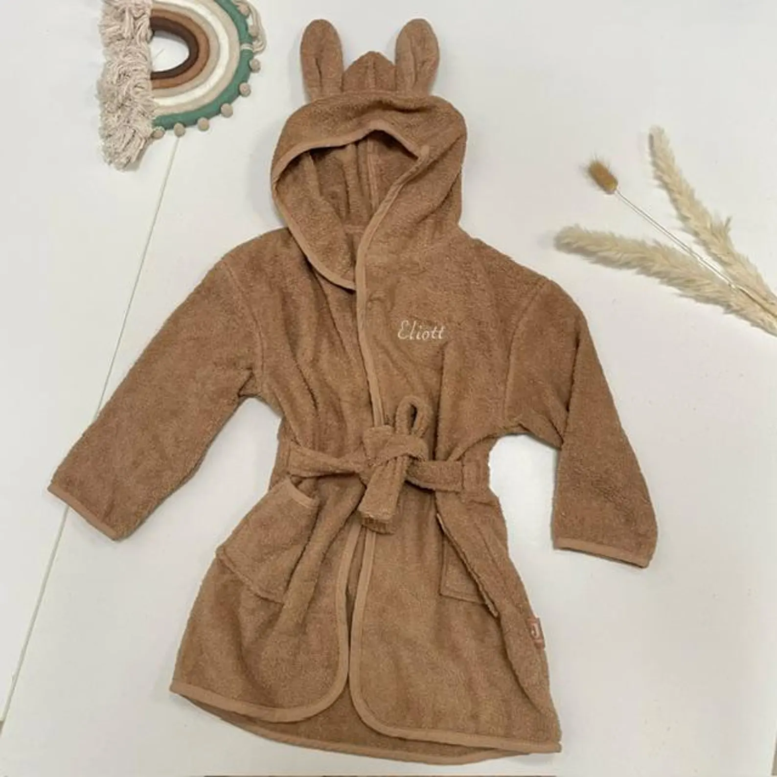 peignoir lapin marron