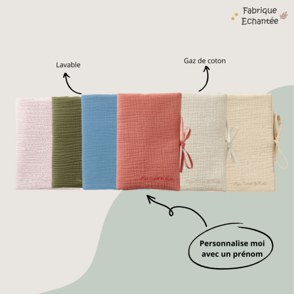 Protège carnet de santé en Gaz de coton personnalisé – Image 9