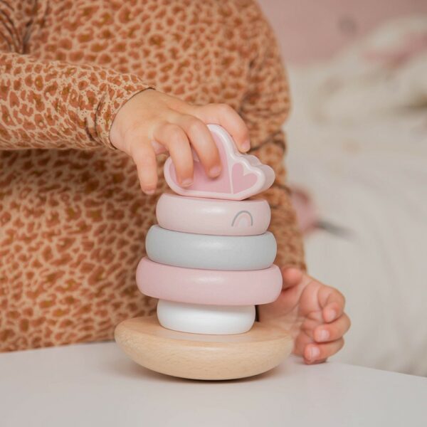 Tour/pyramide anneaux personnalisé prénom enfant en bois libellule – Image 4