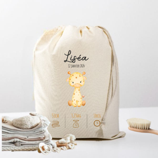 Pochon d'affaires bébé naissance personnalisé – Image 3