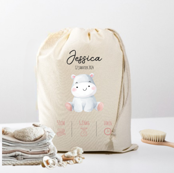 Pochon d'affaires bébé naissance personnalisé – Image 4
