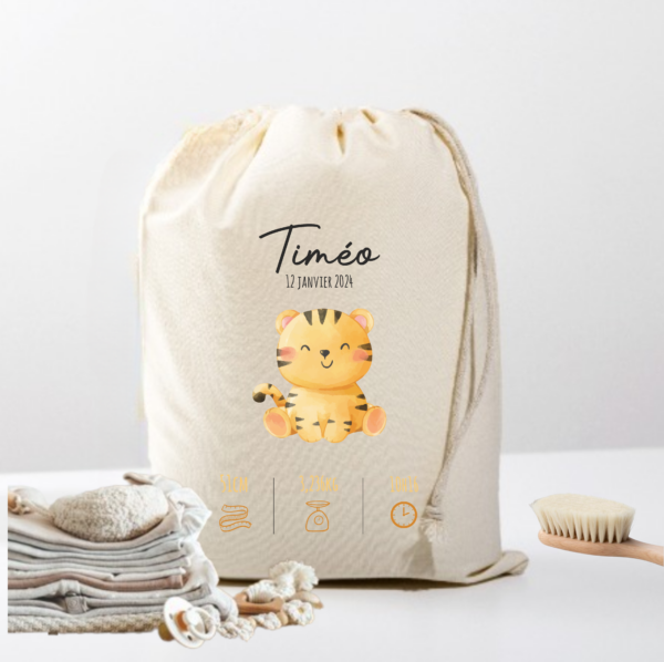 Pochon d'affaires bébé naissance personnalisé – Image 10