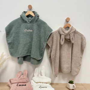 Poncho de Bain Brodé enfant oreilles Lapin