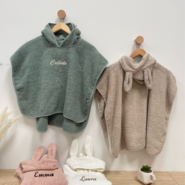 Poncho de Bain Brodé enfant oreilles Lapin