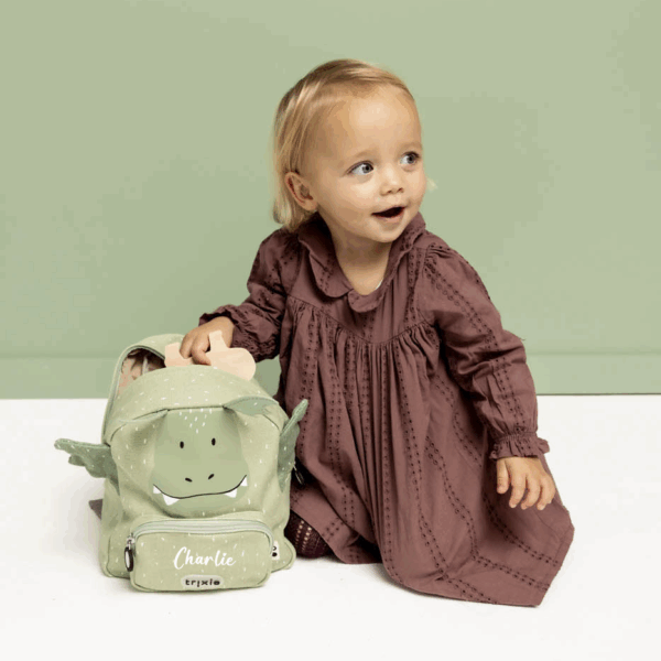 sac bébé crèche, nounou, vert dragon