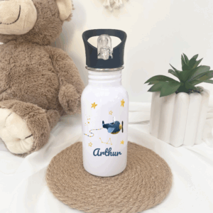 Gourde avion enfant, cadeau personnalisé, gourde cadeau enfant, gourde personnalisé
