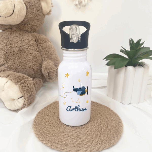 Gourde avion enfant, cadeau personnalisé, gourde cadeau enfant, gourde personnalisé