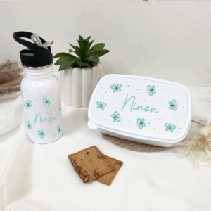 ensemble rentrée scolaire, gourde et boîte personnalisé goûter