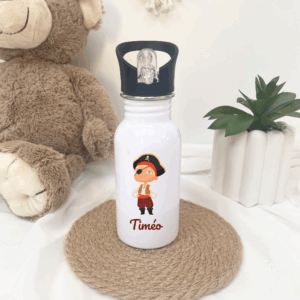 Gourde pirate, cadeau garçon, gourde personnalisé, école, centre aéré
