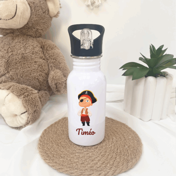 Gourde pirate, cadeau garçon, gourde personnalisé, école, centre aéré