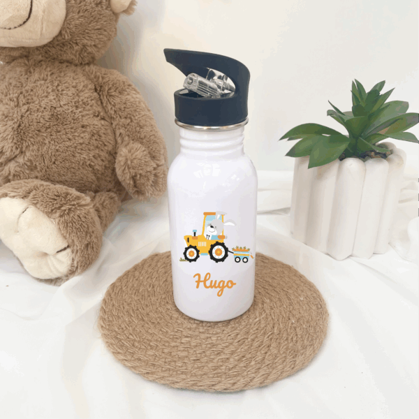 gourde personnalisé enfant, gourde d'école, centre aéré, bouteille à bec enfant