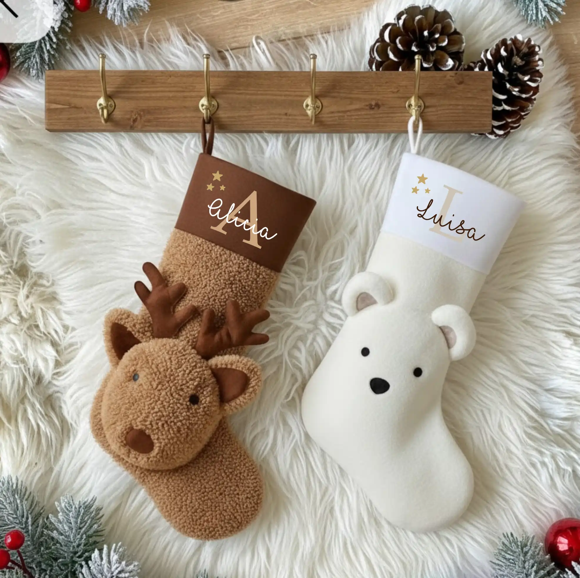 Chaussette de Noël relief Prénom – Image 2