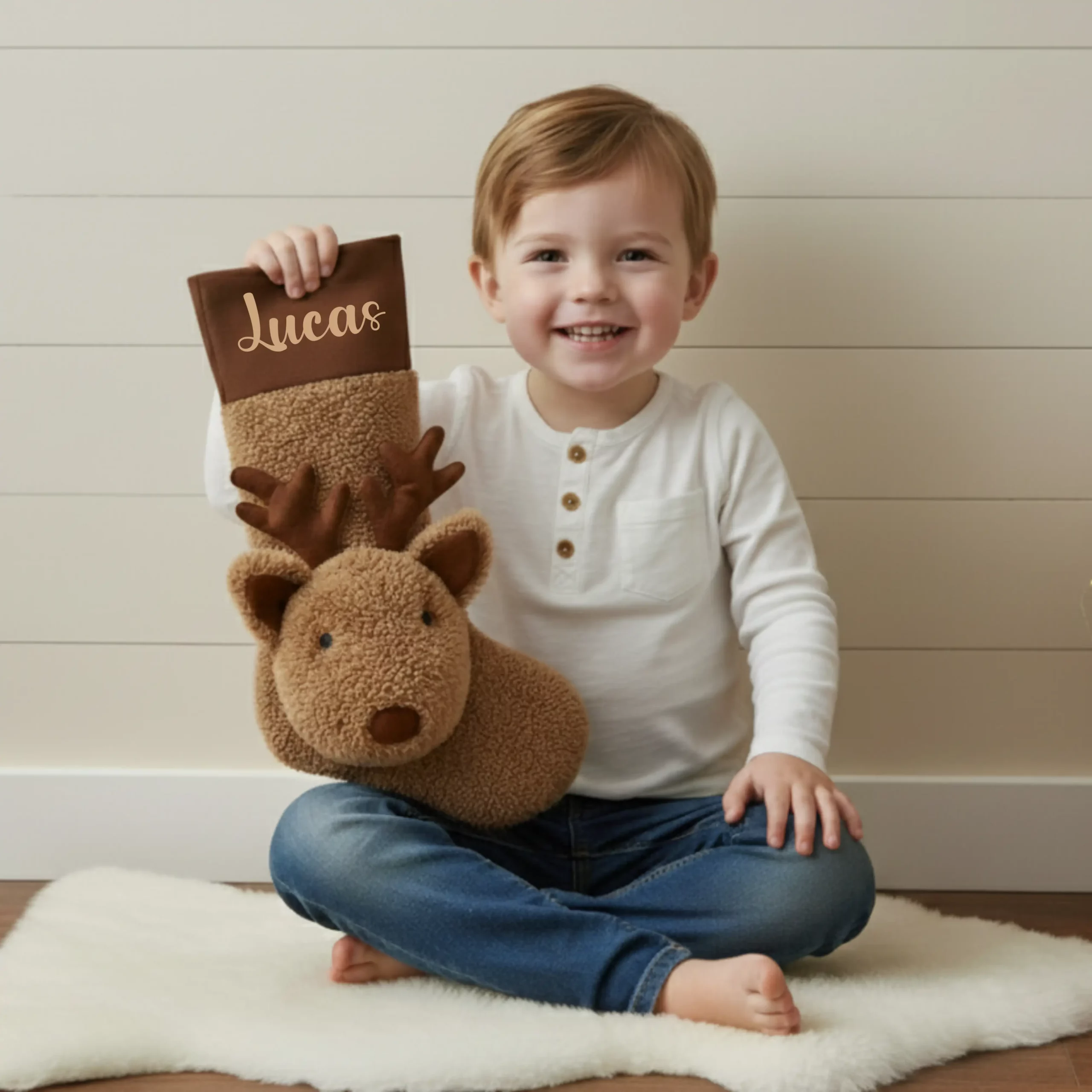 chaussette de noël renne cadeau de noël