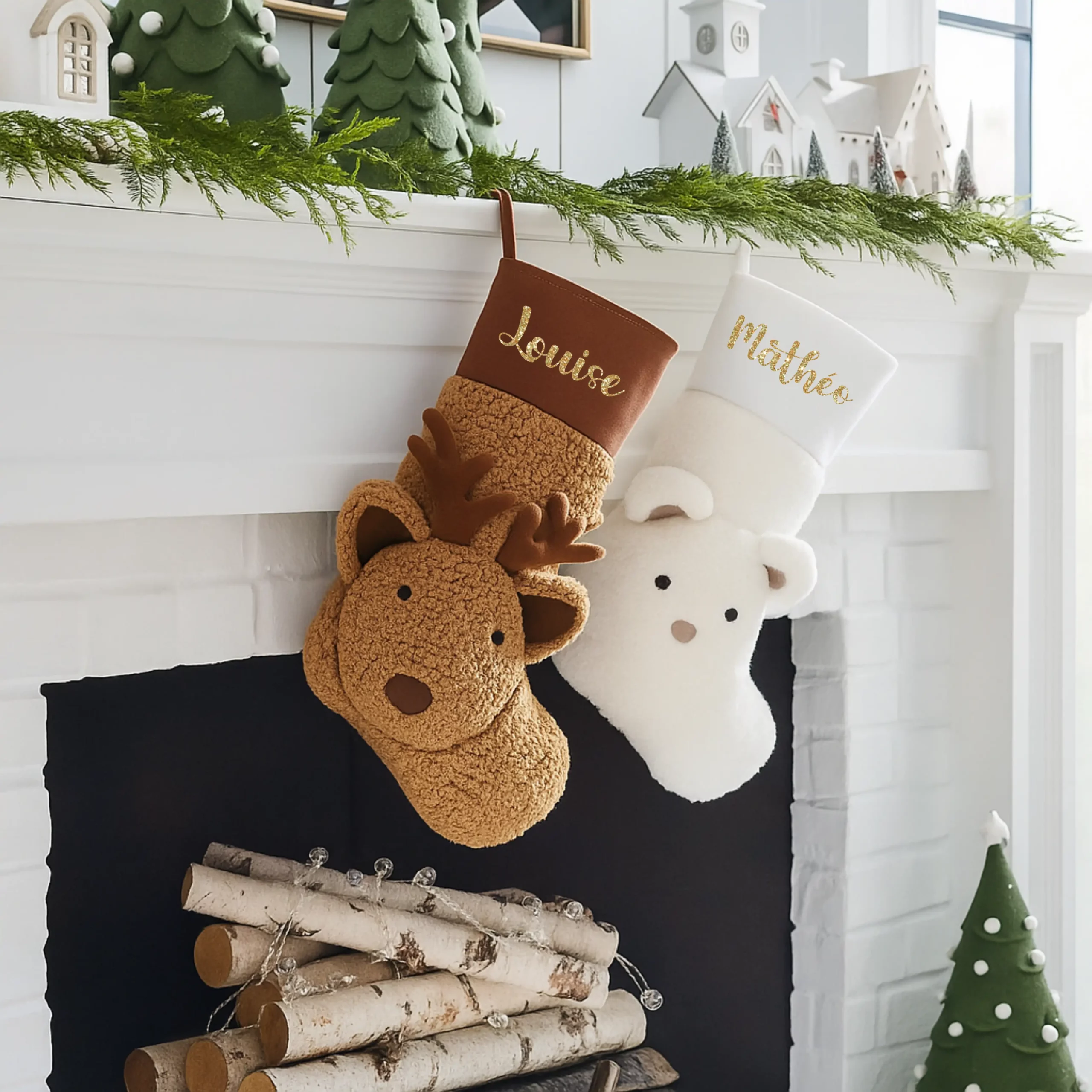 chaussette de noël enfant personnalisé prénom