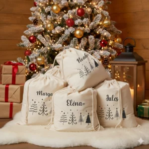 Hotte de noël personnalisé pour cadeau enfant